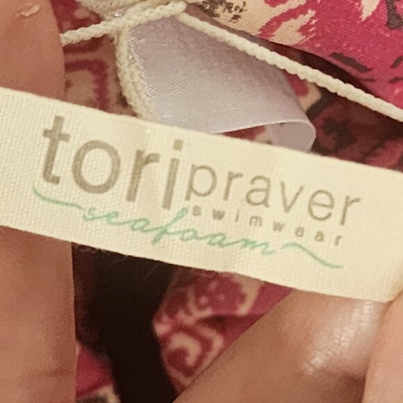 Tori Praver Swimwear Magenta Haze Lined Nylon Span Cheeky Bikini Bottom Size XL - Picture 15 of 16